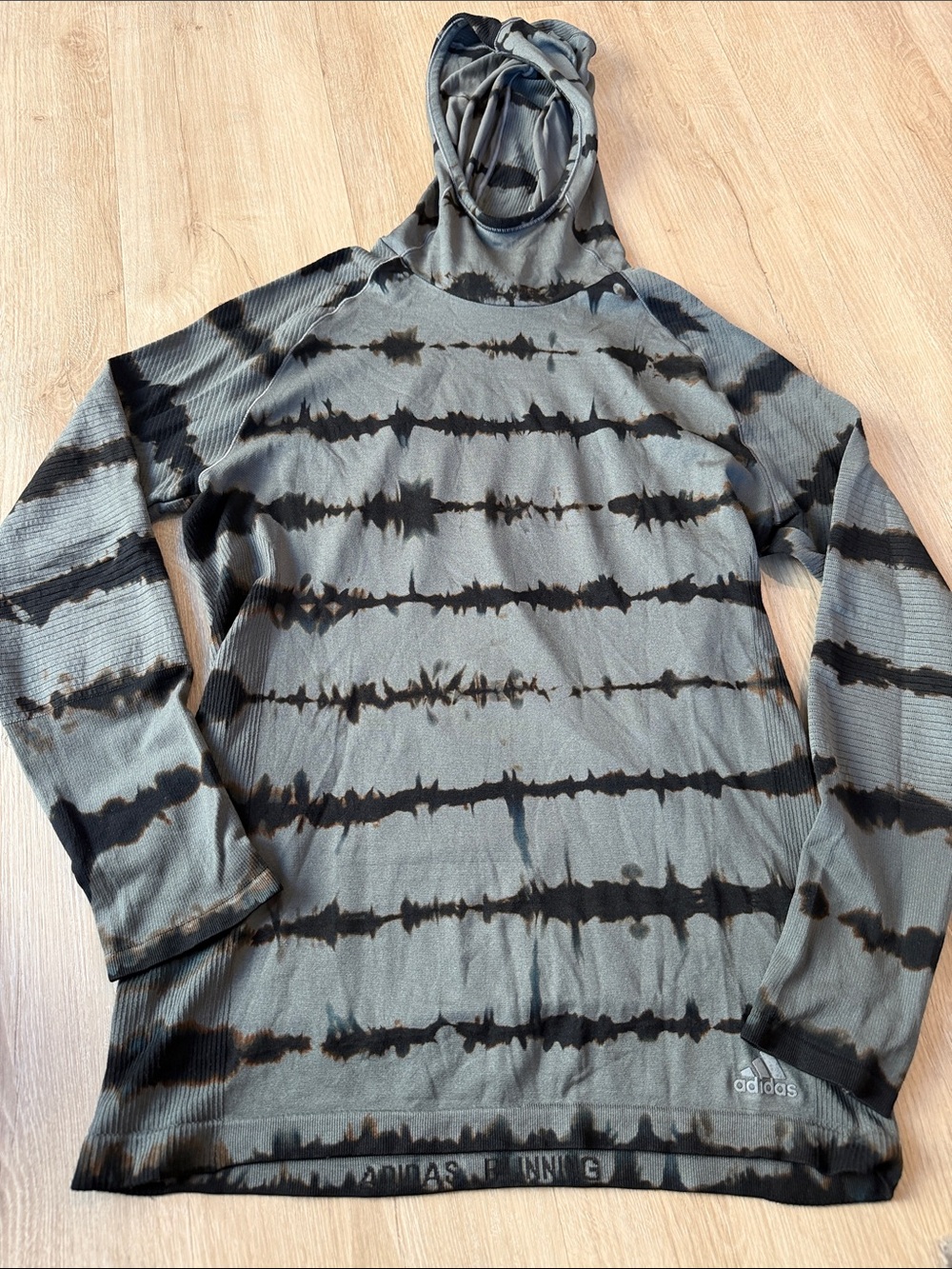 adidas longsleeve hoodie - Gray & Black Tie-Dye